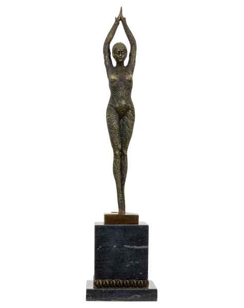 Bronzeskulptur Tänzerin nach Chiparus Antik-Stil 49cm Replik Kopie