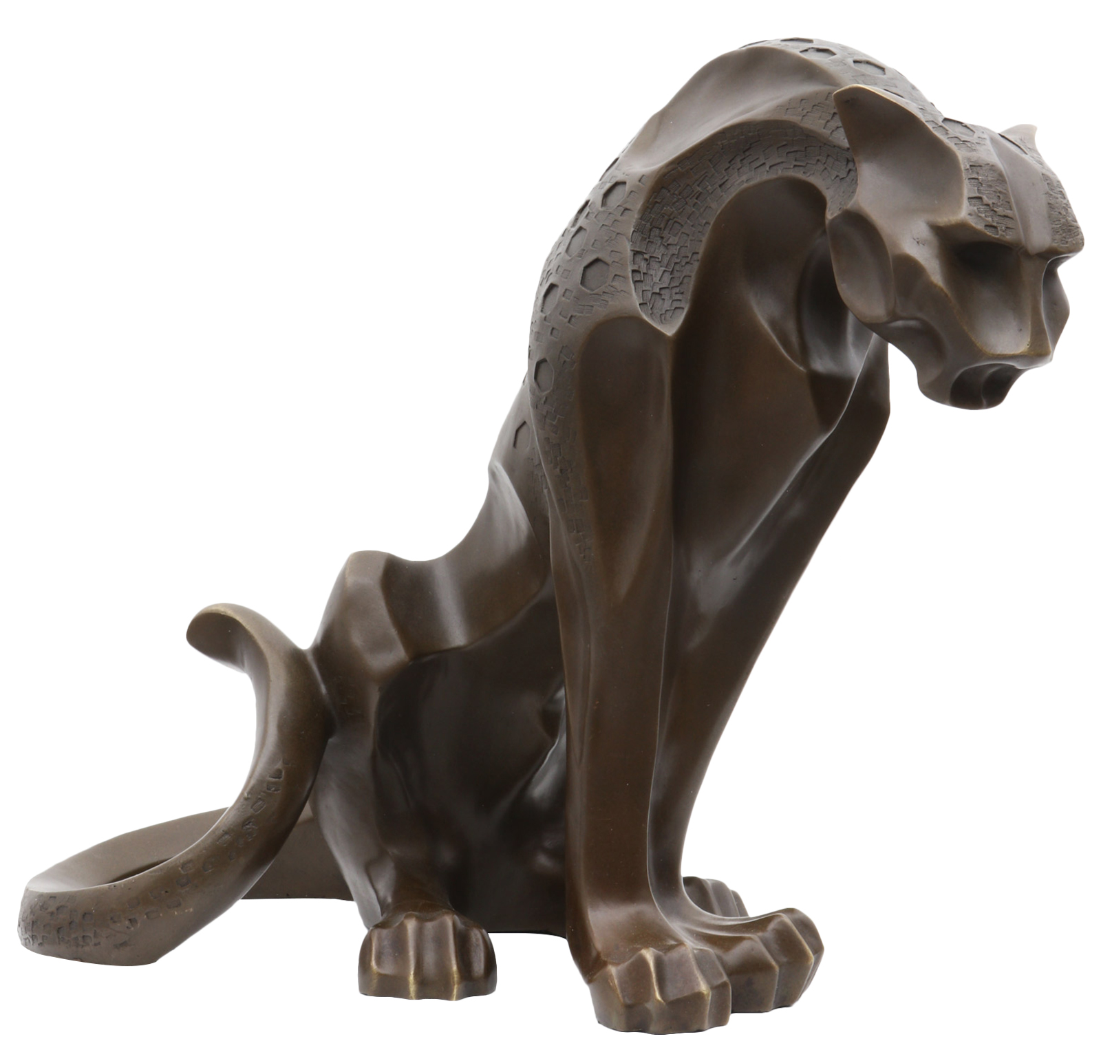 Bronze Skulptur Panther Leopard Bronzefigur Bronzeskulptur Antik-Stil sculpture 