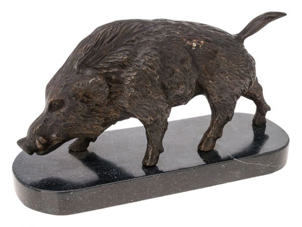 Bronze Skulptur Jagd Figur Wildschwein Bronzeskulptur antik Stil wild boar