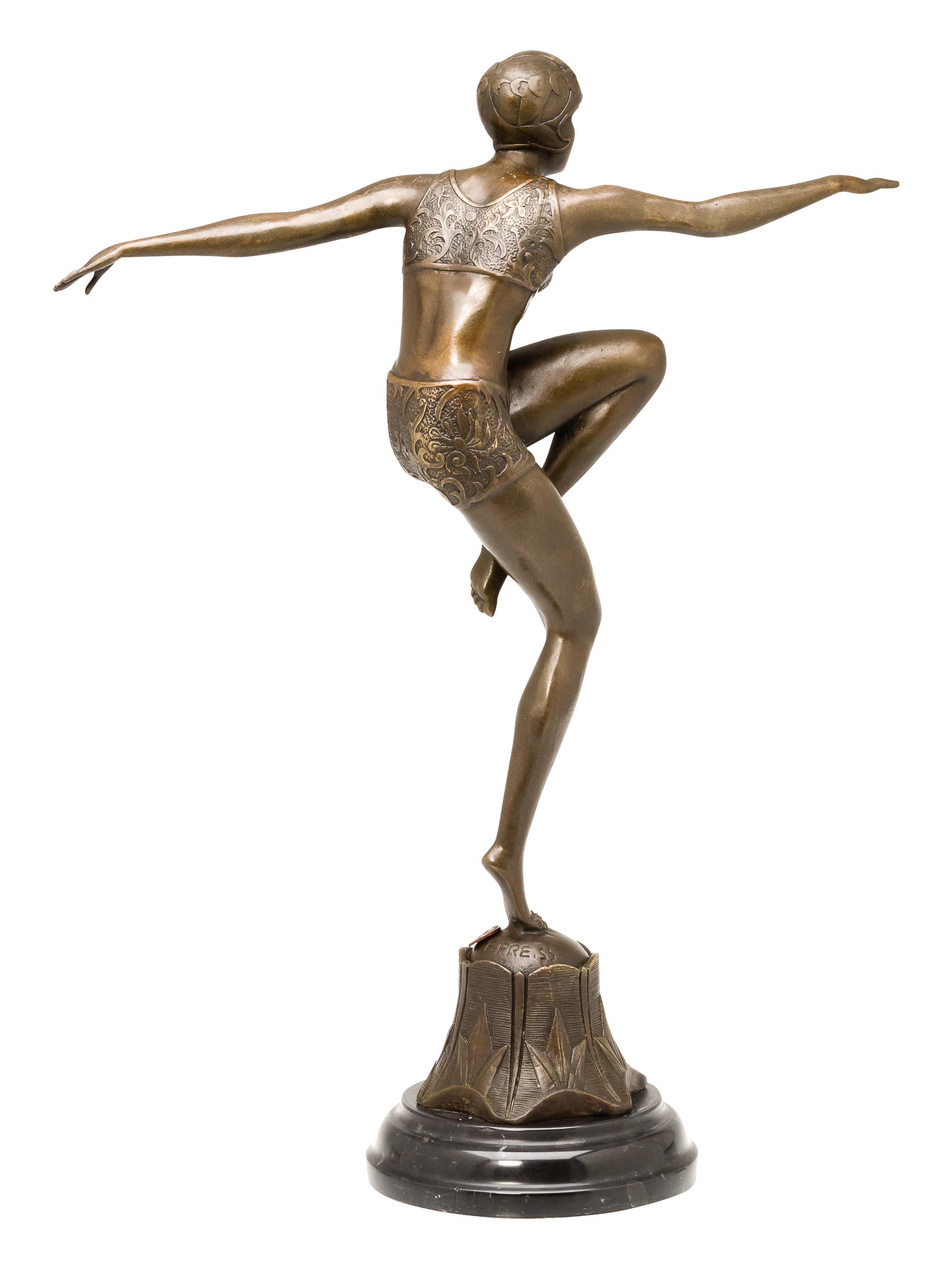 Statuette de danseuse - d´après « Con Brio » de Ferdinand Preiss - style antique/art déco
 - bronze | aubaho ®