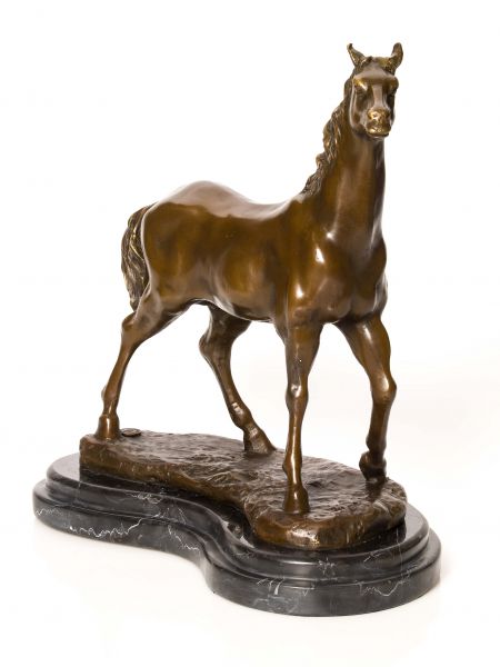 Bronzeskulptur Pferd 6kg Bronze Statue 32cm Skulptur Figur Antik-Stil horse