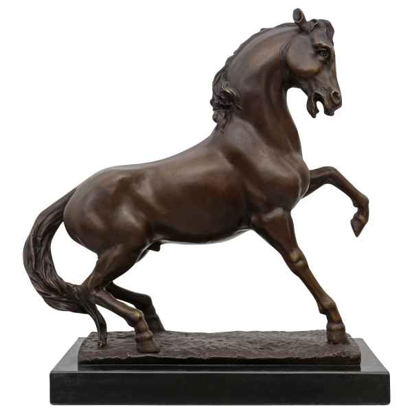 Bronzeskulptur Pferd Hengst Dekoration Moderne Skulptur Figur Antik-Stil 34cm