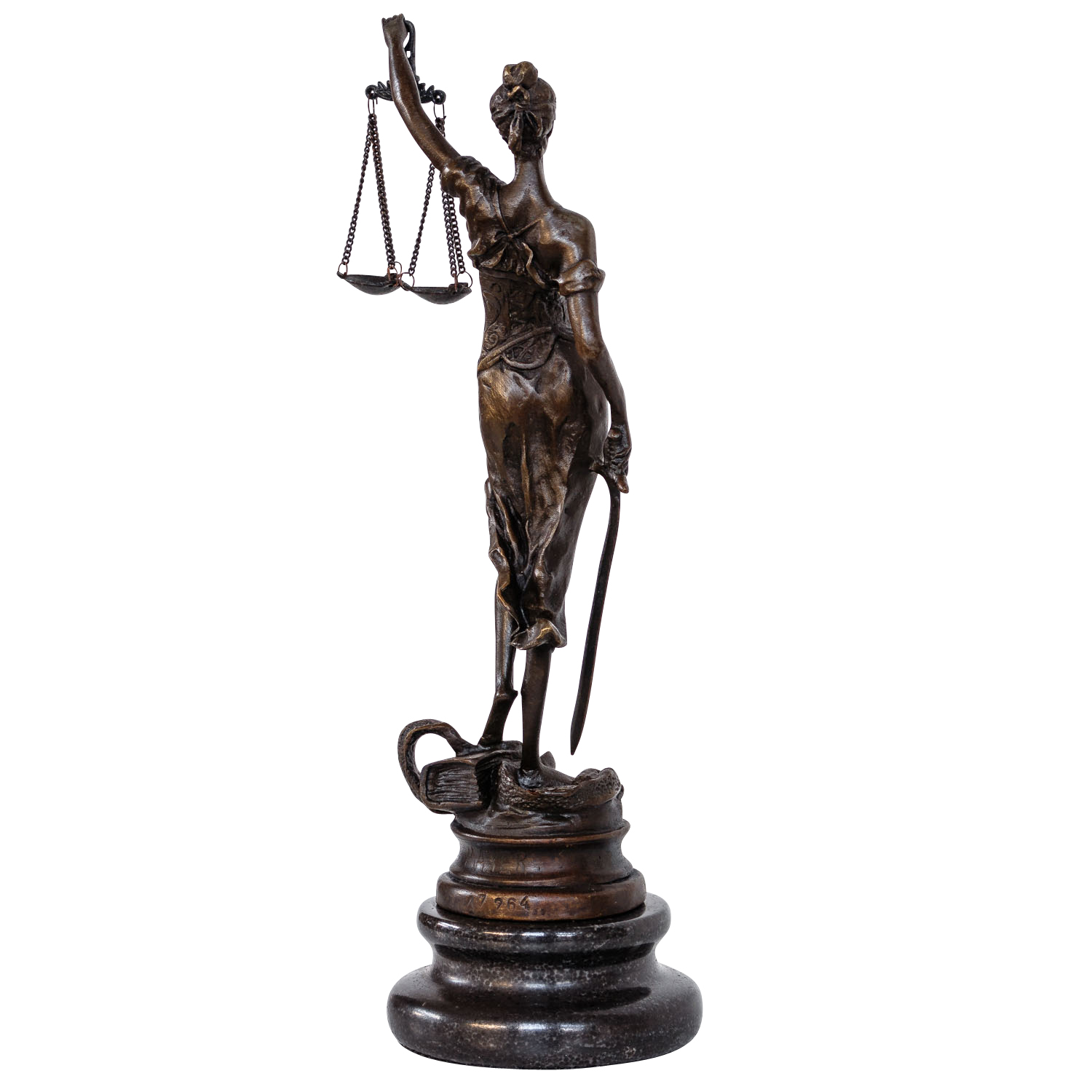 Bronzeskulptur Justitia Justizia Bronze Figur Skulptur im Antik-Stil 24cm