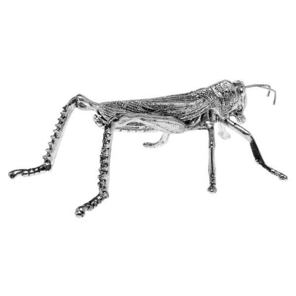 Zinnfigur in Form einer Heuschrecke Figur Skulptur Silber Insekt Zinn sculpture