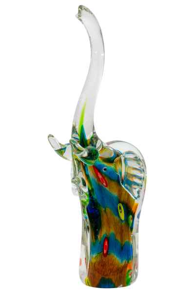 Glasfigur Figur Skulptur Glas Glasskulptur Elefant Murano-Stil Antik-Stil 34cm
