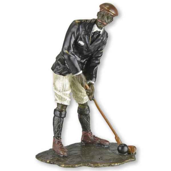 Bronzefigur Golfer Sport Golf Golfspieler Skulptur Figur Bronze Antik-Stil 12cm