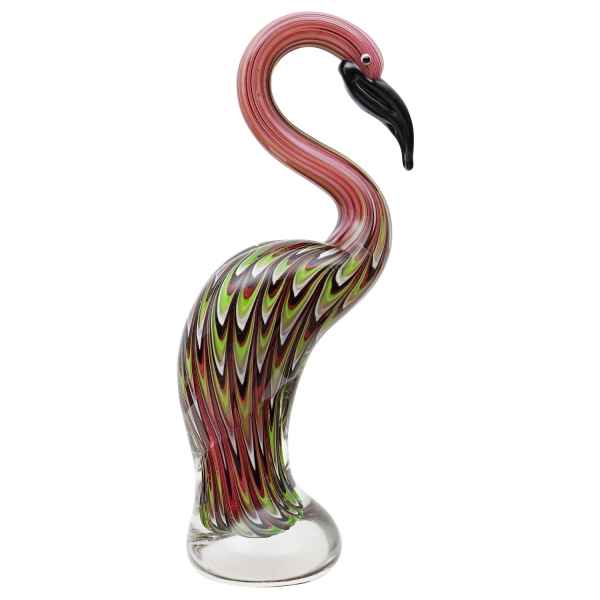 Glasfigur Figur Skulptur Glas Glasskulptur Flamingo Murano-Stil Antik-Stil 33cm