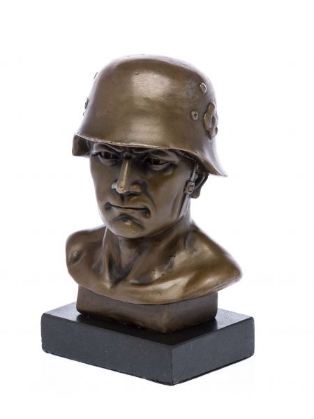 Bronzeskulptur Büste Soldat Militär Bronze Skulptur 16cm soldier sculpture