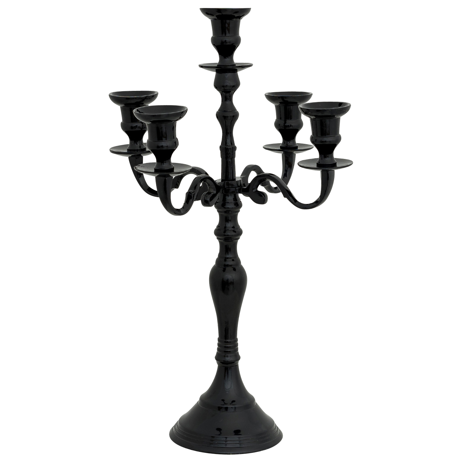 Kerzenhalter Kerzenständer 5-armig schwarz Aluminium Antik-Stil 40cm 