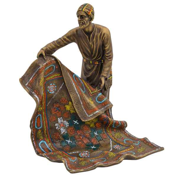 Wiener Bronze Teppichverkäufer Teppich Bronzefigur Bronzeskulptur Antik-Stil