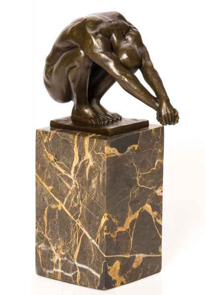 Bronze Schwimmer Turmspringer Skulptur Akt Erotik Skulptur Figur antik Stil