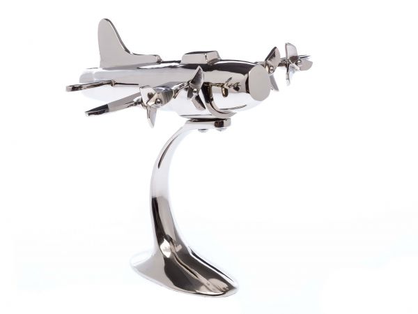 Flugzeugmodell Modellflugzeug Flugzeug Modell Antik Artdeco Stil Silber Plane