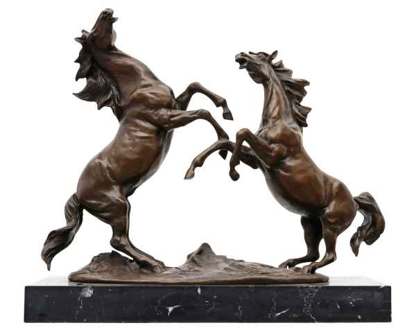 Bronzeskulptur Bronze Pferd Pferde Figur Statue im Antik-Stil - 38cm
