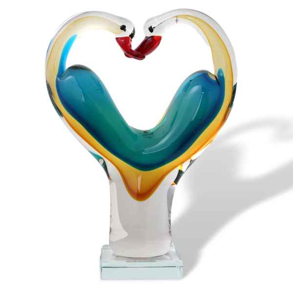 Glasskulptur Glasfigur Figur Skulptur Liebe Glas Paar Liebespaar Hochzeit 25cm