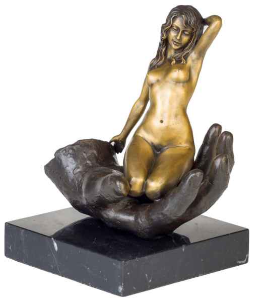 Bronzeskulptur erotische Kunst Akt Balancieren Frau Antik-Stil Figur Statue 34cm 