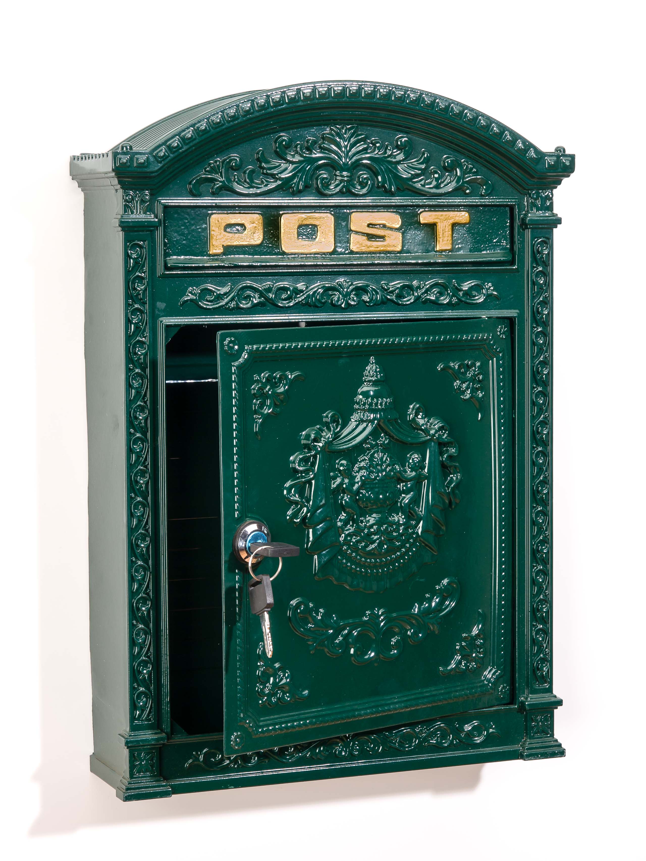 Briefkasten Wand Postkasten Antik Jugendstil Mailbox Vintage Retro Nostalgie Alu 