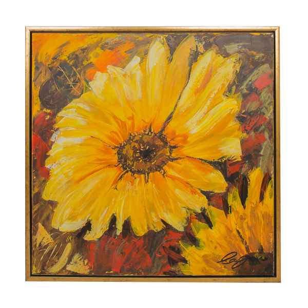 Original Ölgemälde Gemälde mit Rahmen Sonnenblume moderne 84cm 