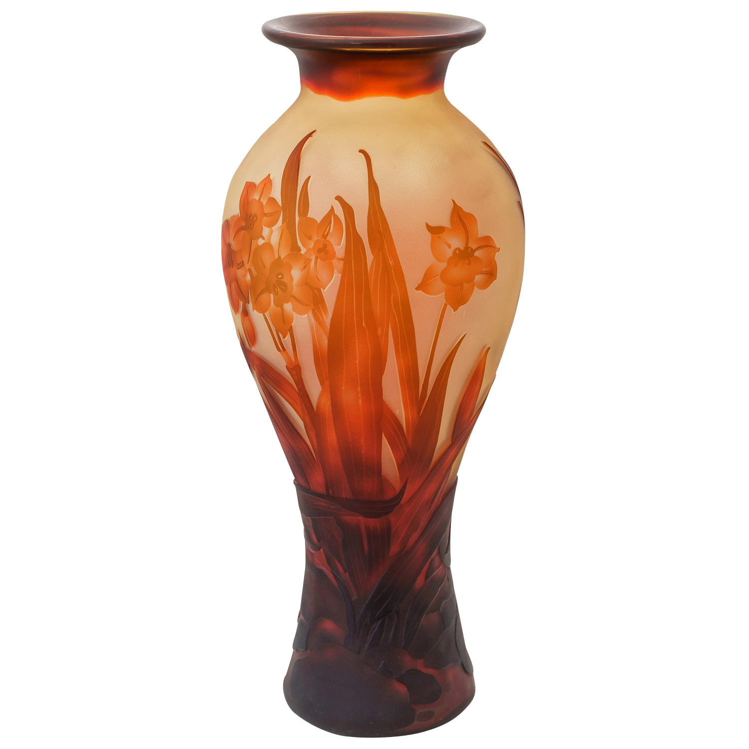 Vase Replika nach Galle Gallé Glasvase Glas Antik-Jugendstil-Stil Kopie j 