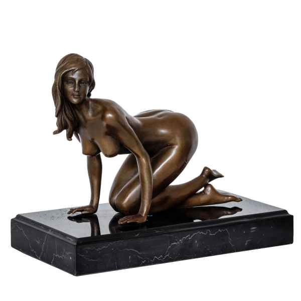 Bronzeskulptur Frau Erotik Kunst im Antik-Stil Bronze Figur 21cm