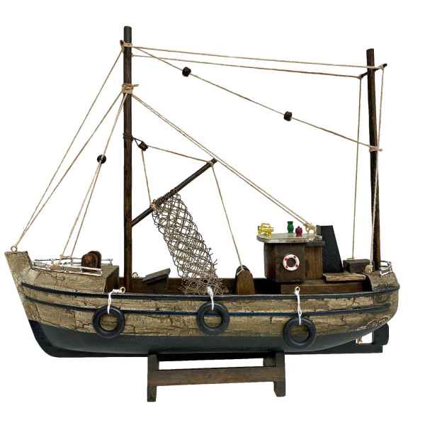 Kutter Fischerboot Fischkutter Schiffsmodell Holzschiff Schiff 30cm kein Bausatz
