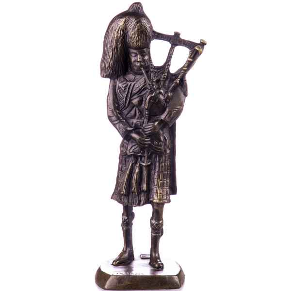 Bronzeskulptur Figur Schotte mit Dudelsack Statue Musik Antik-Stil 20cm