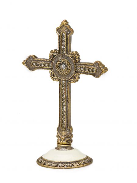 Kreuz Stehkreuz Standkreuz Tischkreuz Kruzifix antik Stil