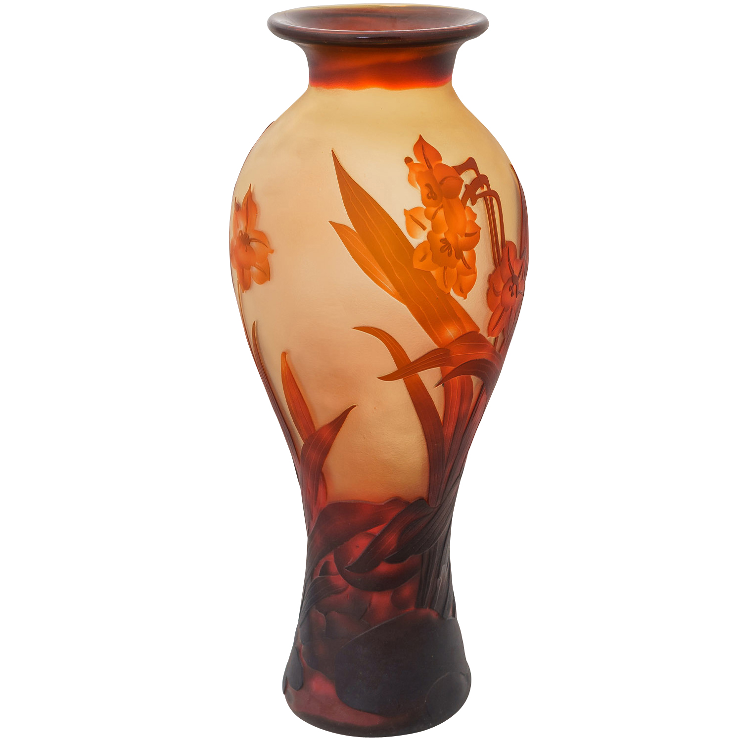 byrde Forord deltager Vase Replika nach Galle Gallé Glasvase Glas Antik-Jugendstil-Stil Kopie c6  | aubaho ®