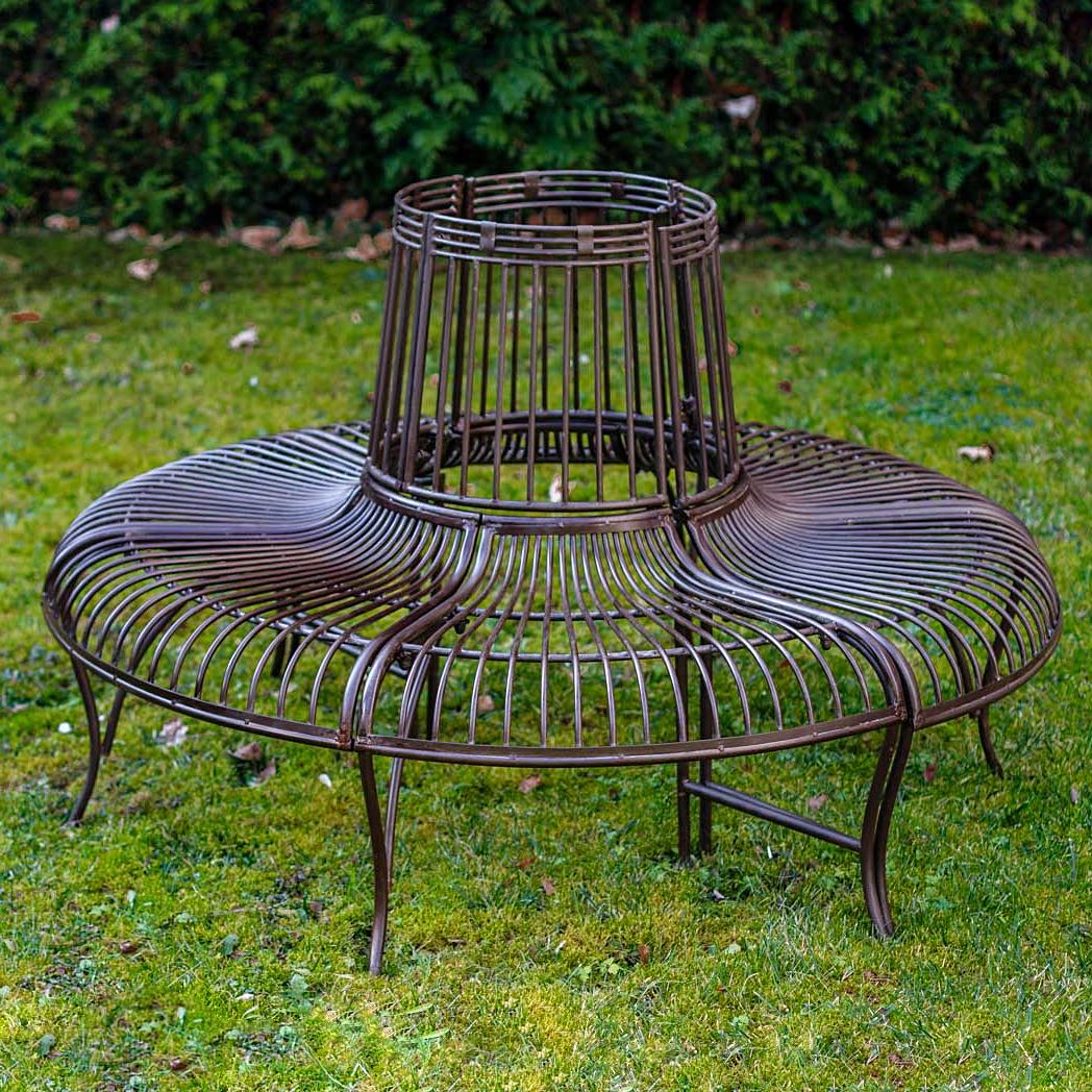 Brun l`arbre banc set meubles de jardin en métal de style antique fer mobilier 
