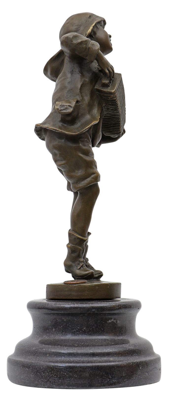 Statuette en bronze femme tabouret de bar après Chiparus style antique réplique