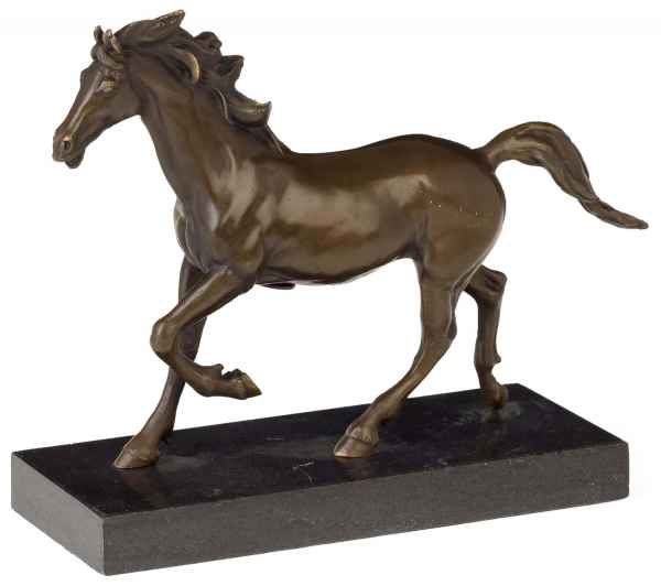 Bronzeskulptur im Antik-Stil Pferd Bronze Figur Skulptur Statue - 26cm