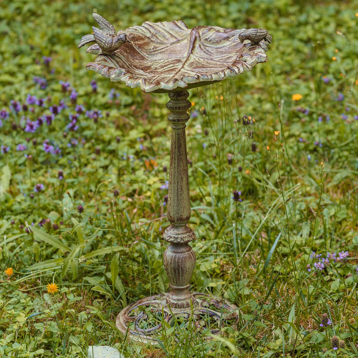 Vogeltränke Vogelbad H 61 cm Tränke Schale Springbrunnen Gartendekorationen 