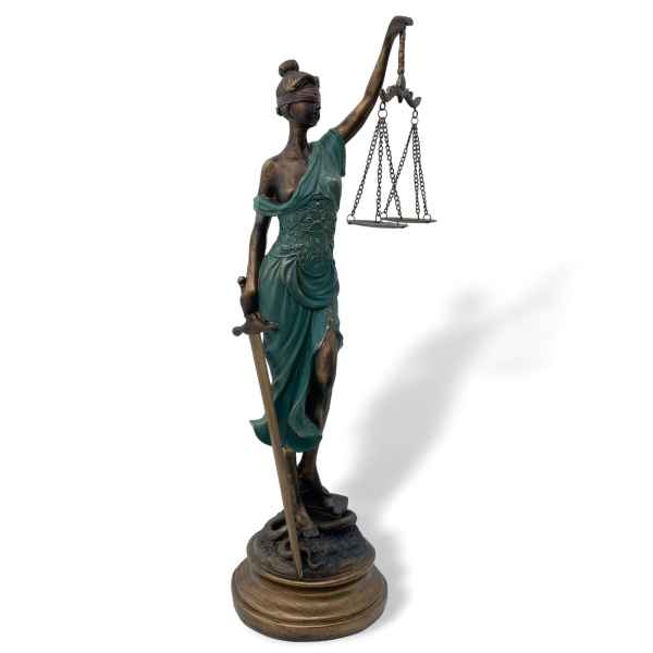 Skulptur Justitia Göttin der Gerechtigkeit Waage Figur im Antik-Stil 53cm