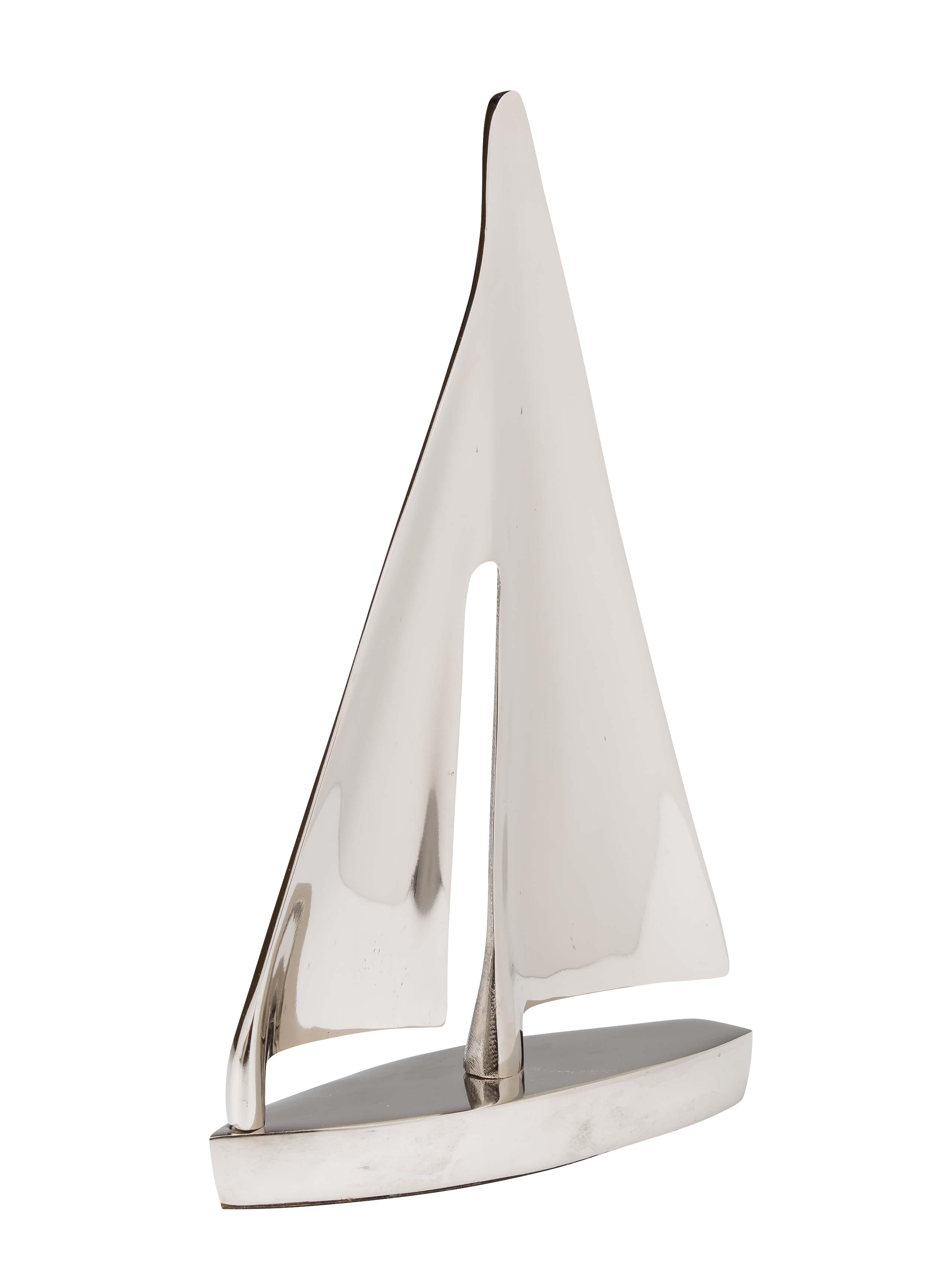 Segelschiff Schiff Modell Aluminium silber Schreibtisch Deko Antik-Stil 