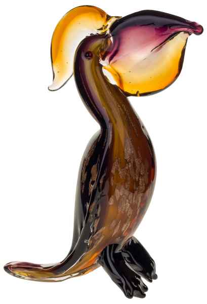 Glasfigur Figur Skulptur Pelikan Glas Glasskulptur Vogel Murano Antik-Stil 20cm