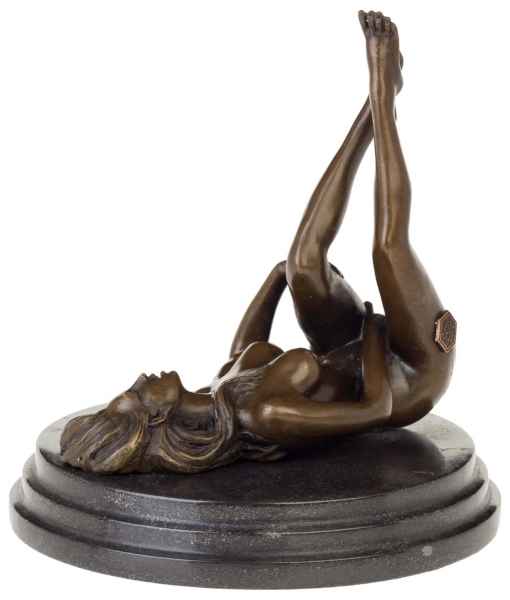 Bronzeskulptur Frau Erotik Akt Kunst im Antik-Stil Bronze Figur Statue - 20cm