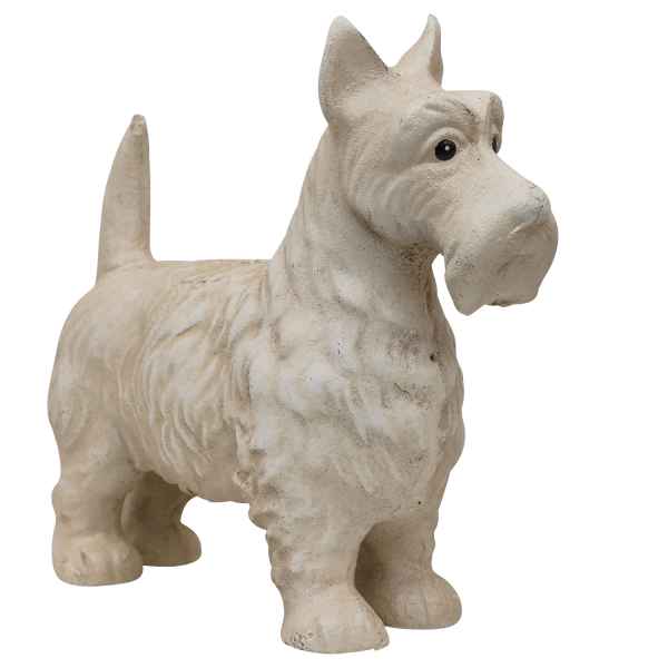 Eisenfigur Scottish Terrier Hund Figur Skulptur Eisen Antik-Stil 23cm (b)