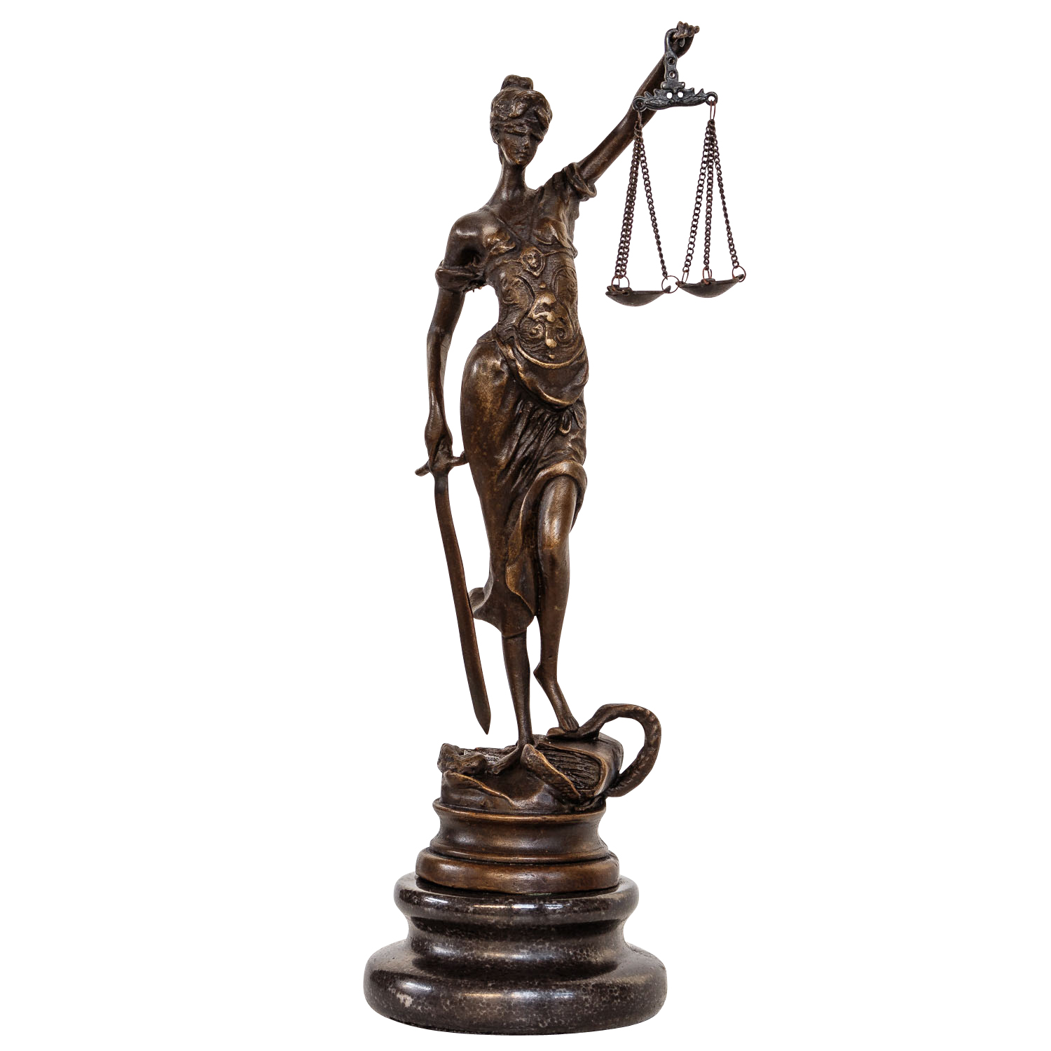 Scultura in bronzo giustizia justizia Statua Bronzo personaggio scultura antico-stile 35cm 