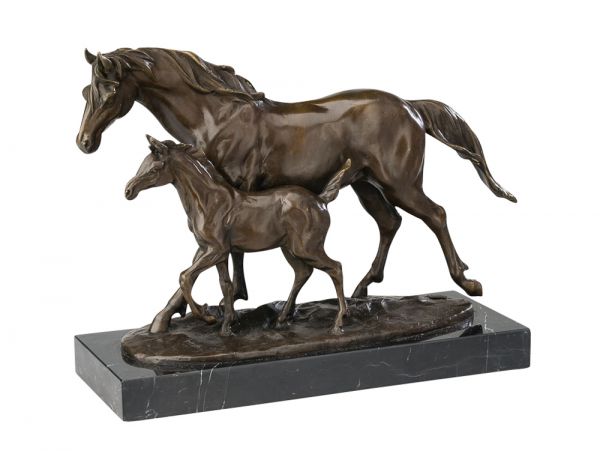 Bronze Skulptur Pferd Fohlen 6,5kg Figur Bronzeskulptur Pferde Bronzefigur