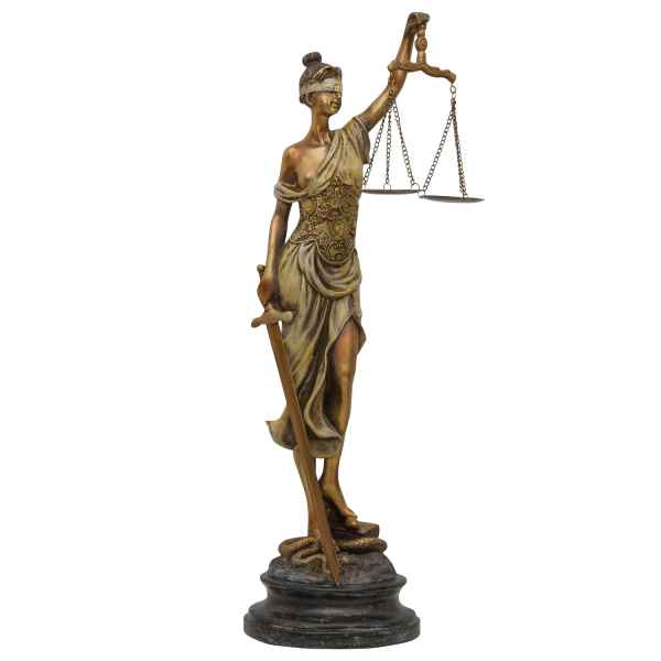 Skulptur Justitia Göttin der Gerechtigkeit Figur im Antik-Stil - 53cm