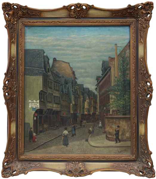 Ölgemälde Antik Gemälde H. Dörsam Apotheke Klug Altstadt Frankfurt am Main
