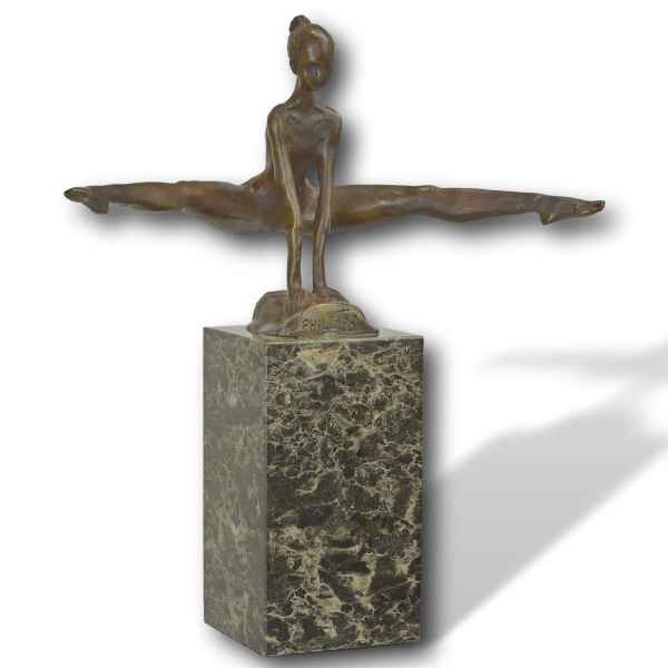 Bronzefigur Sportlerin Gymnastik Sport Bronze Skulptur Statue Antik-Stil 26cm