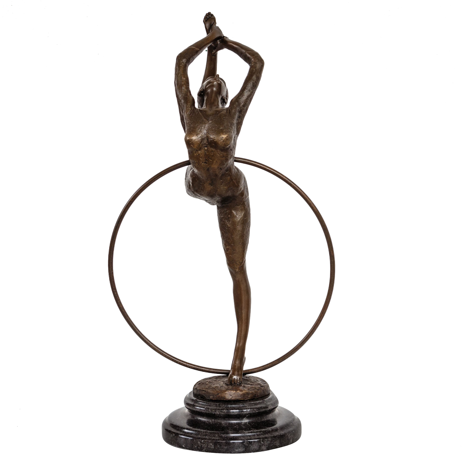 Bronzeskulptur Frau Tänzerin Ring Sport im Antik-Stil Bronze Figur Statue 40cm 