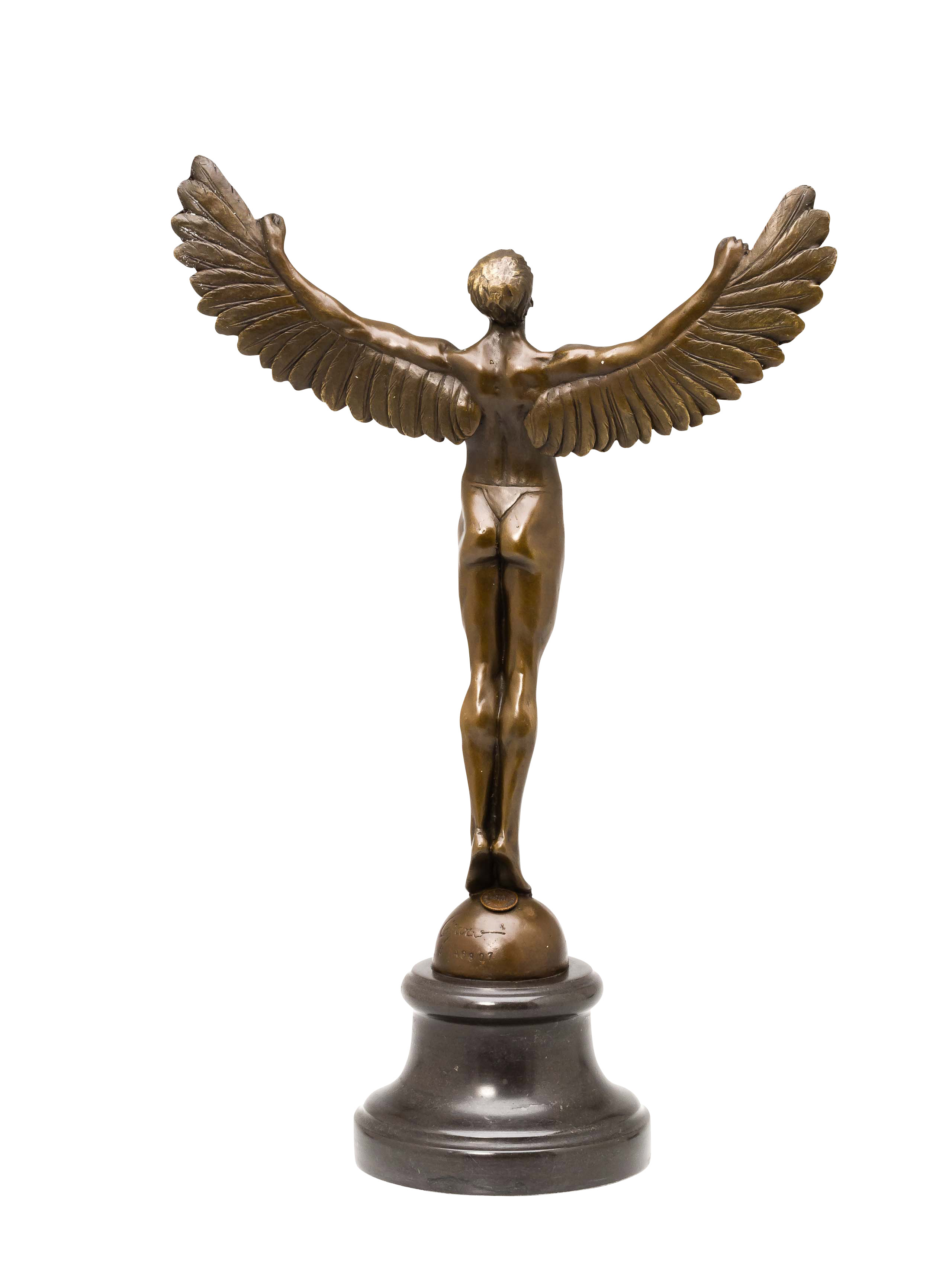 Bronze Ikarus Mann Akt Erotik Bronzefigur Bronzeskulptur Figur antik Stil 