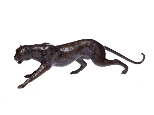 Bronzeskulptur Panther Bronze Gepard Figur Skulptur 62cm Puma sculpture cheetah