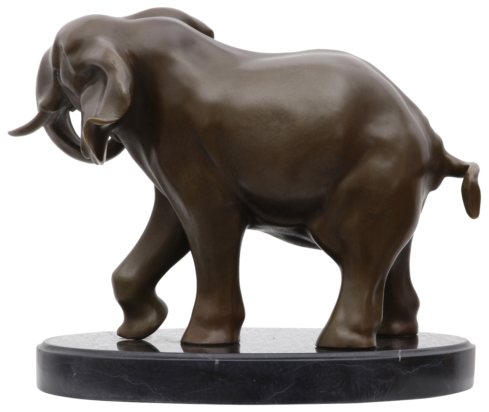Skulptur Figur Bronze teilpoliert Elefant 