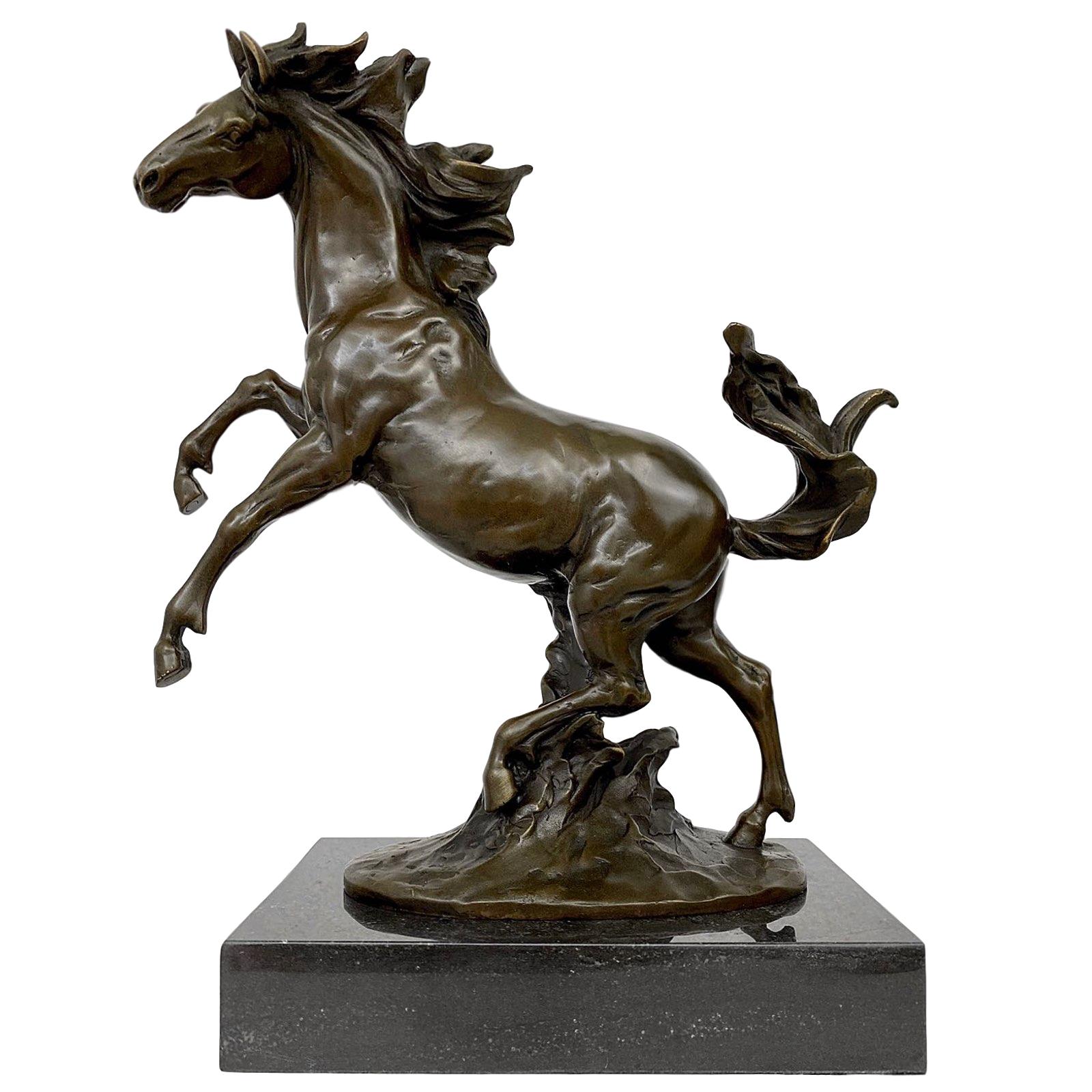 Bronzeskulptur Pferd im Antik-Stil Bronze Figur Statue 20cm 