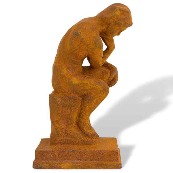 Skulptur Denker nach Rodin Eisen Figur Statue Garten Antik-Stil Replika Kopie