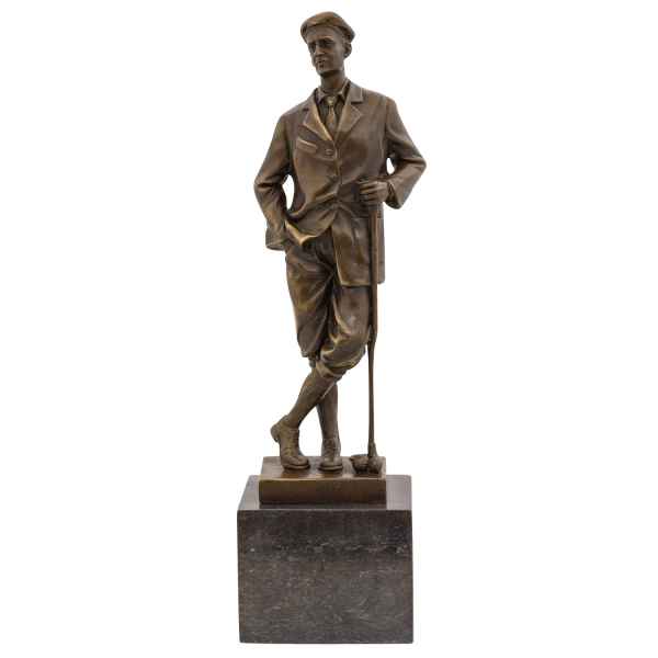 Bronzeskulptur Golfer Golf im Antik-Stil Bronze Figur 32cm