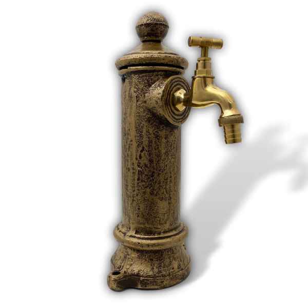 Sehr kleiner 30cm Standbrunnen Hydrant Gartenbrunnen Brunnen gold Antik-Stil