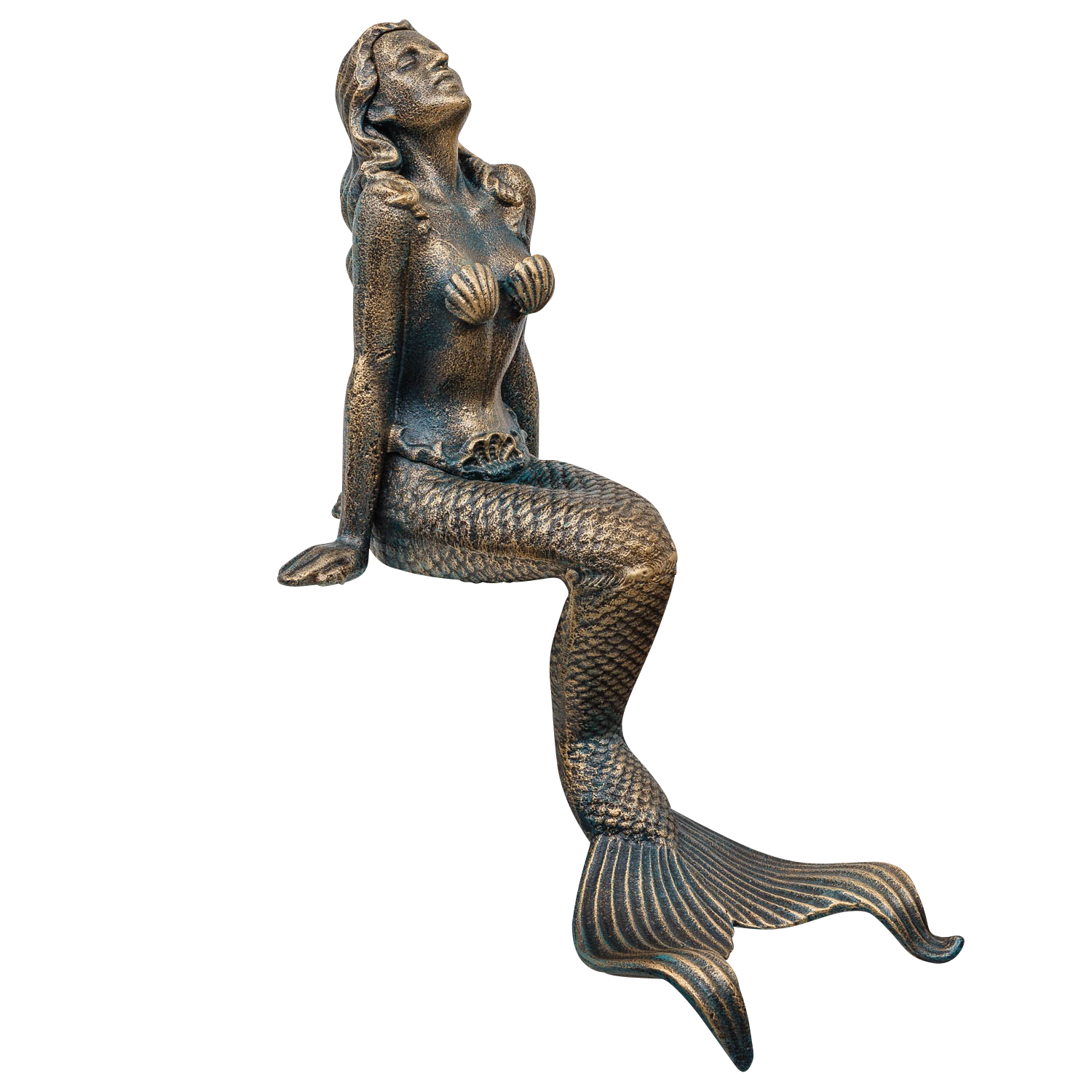 Fantasy Sirene Nixe Nymphe Dekostatue Meerjungfrau Figur zweiteilig 